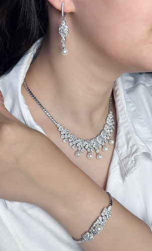 سرویس نقره جواهری مروارید دار