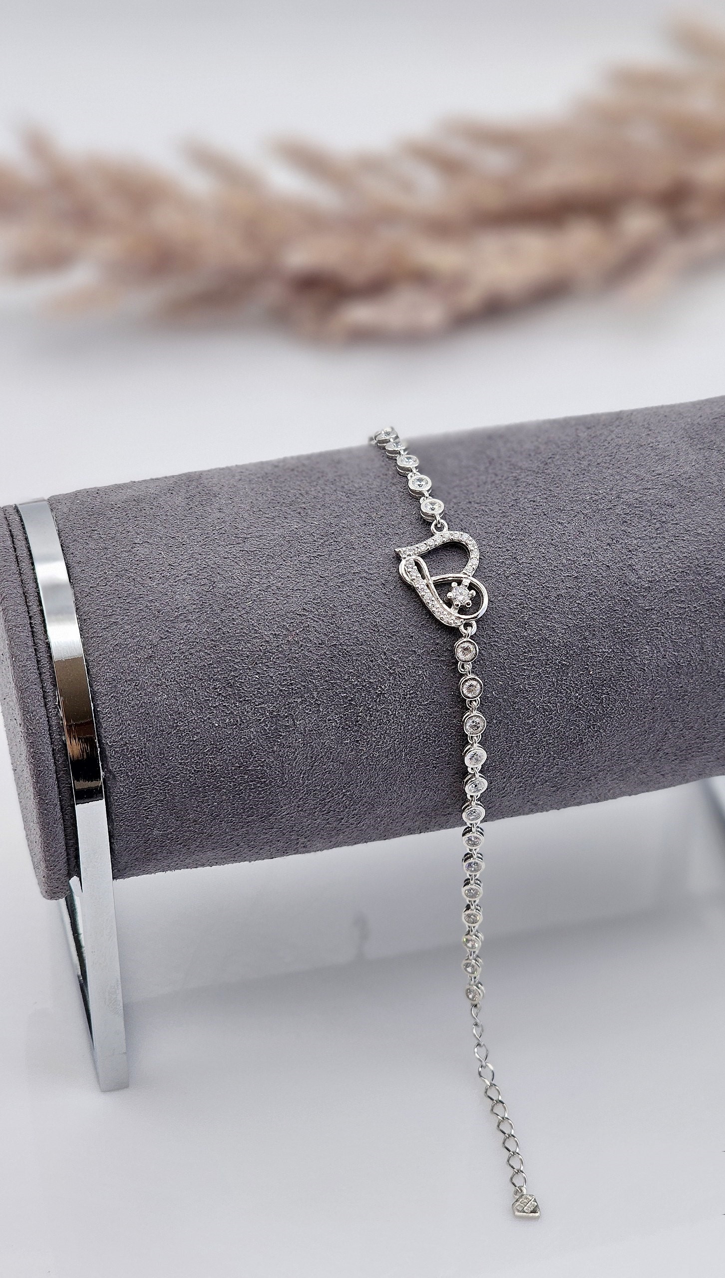 دستبند نقره زنانه مدل قلب کد D1 