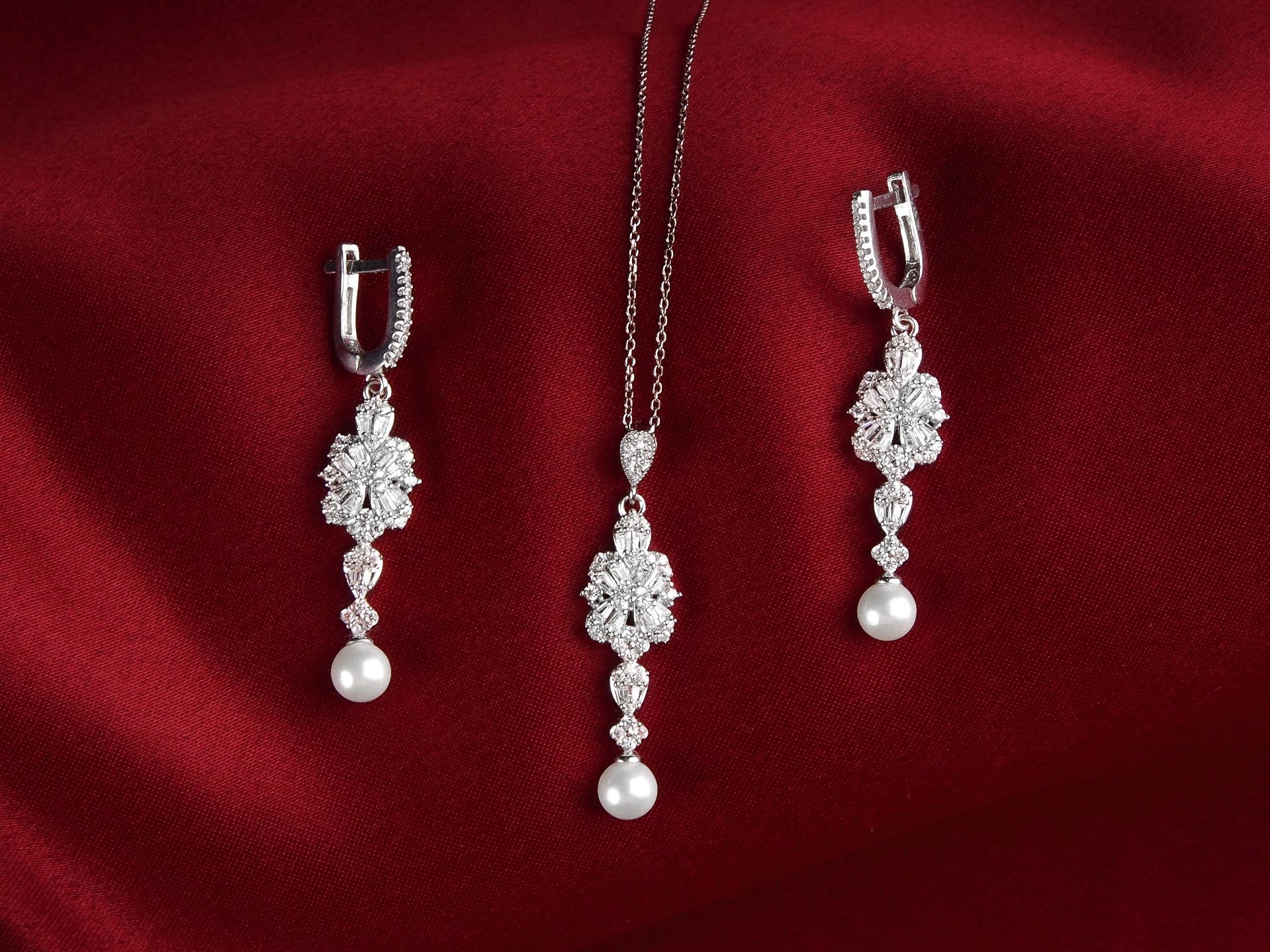 نیمست مرواریدی نقره جواهری N1M3