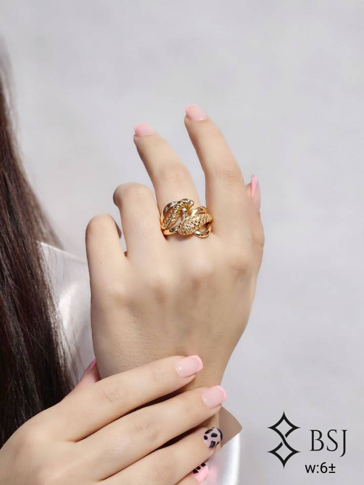انگشتر نقره زنانه مدل فیوژن طلایی کد A1F3 
