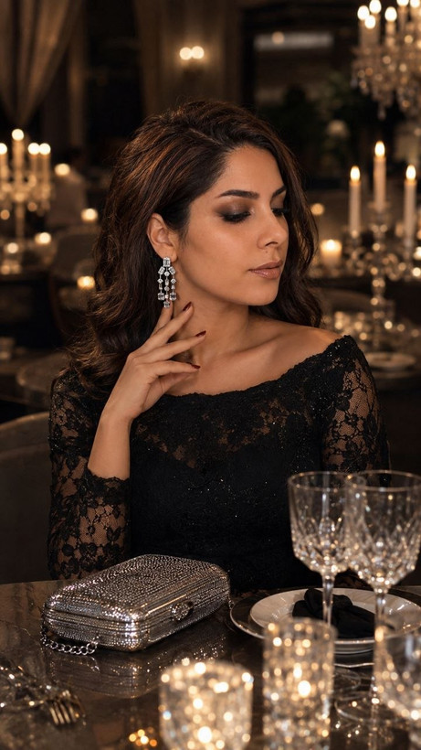 گوشواره نقره جواهری زنانه مدل مجلسی
